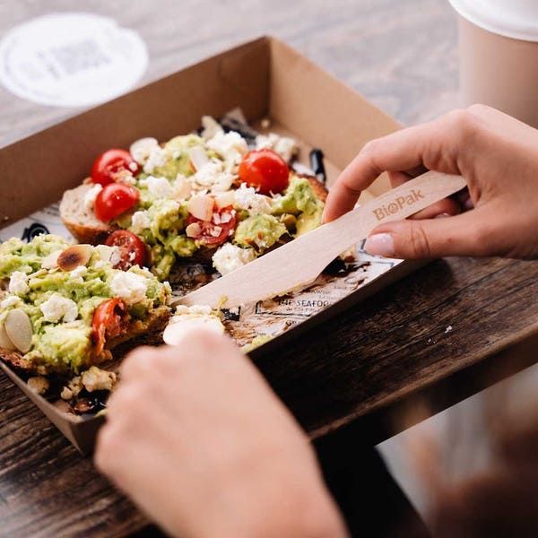 BioPak 16cm Coated Wood Knife - (Pack of 1000)