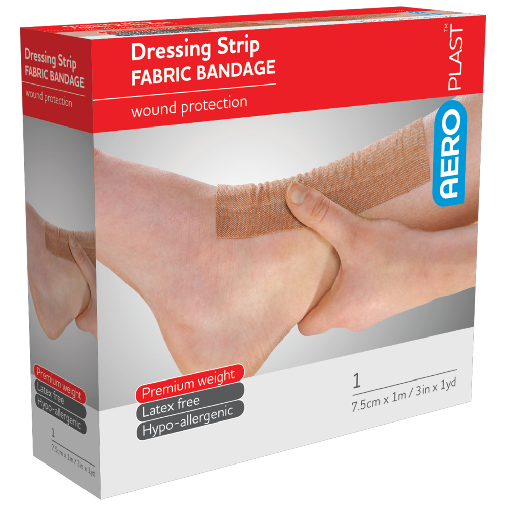 AEROPLAST Premium Fabric Dressing Strip 7.5cm x 1M - (Pack of 12)