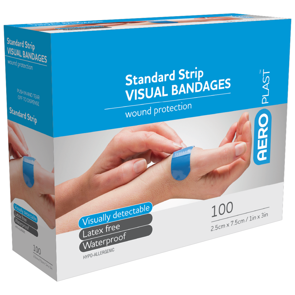 AEROPLAST Premium Visual Strip 7.5 x 2.5cm Box/100 - (Pack of 12)