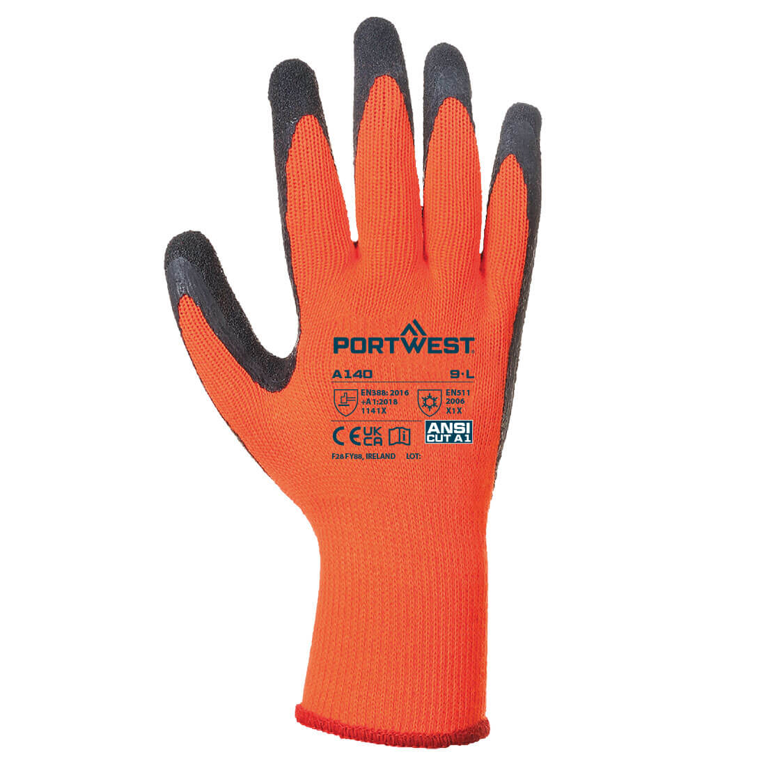 PORTWEST Thermal Grip Glove - Latex Black - A140