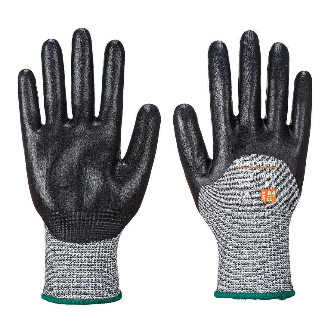 PORTWEST Cut 3/4 Nitrile Foam Glove Black - A621