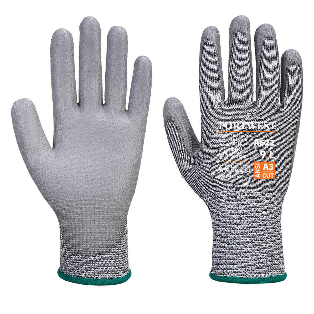 PORTWEST MR Cut PU Palm Glove Grey - A622