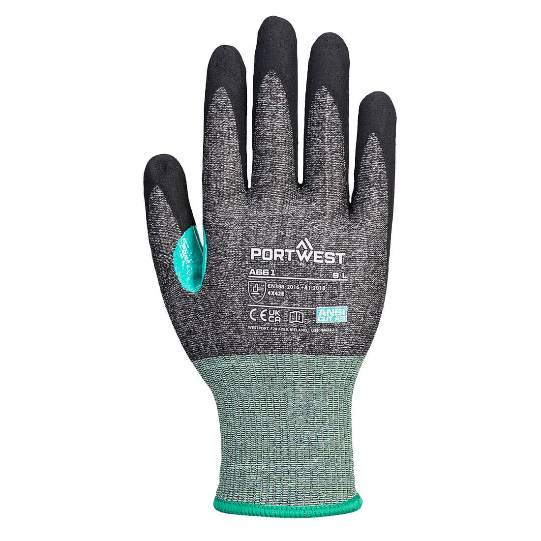 PORTWEST CS Cut E18 Nitrile Glove Black - A661