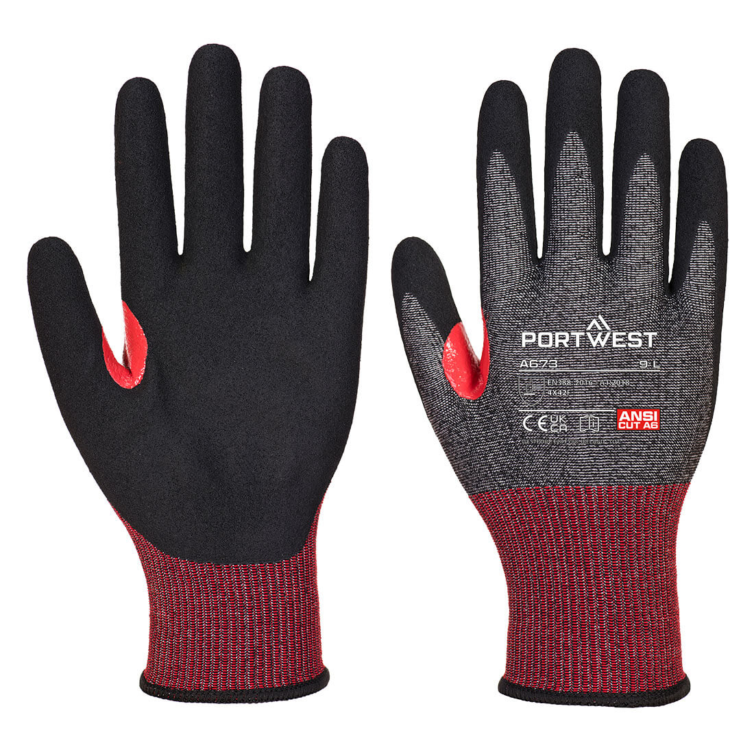 PORTWEST CS Cut F18 Nitrile Glove Black - A673