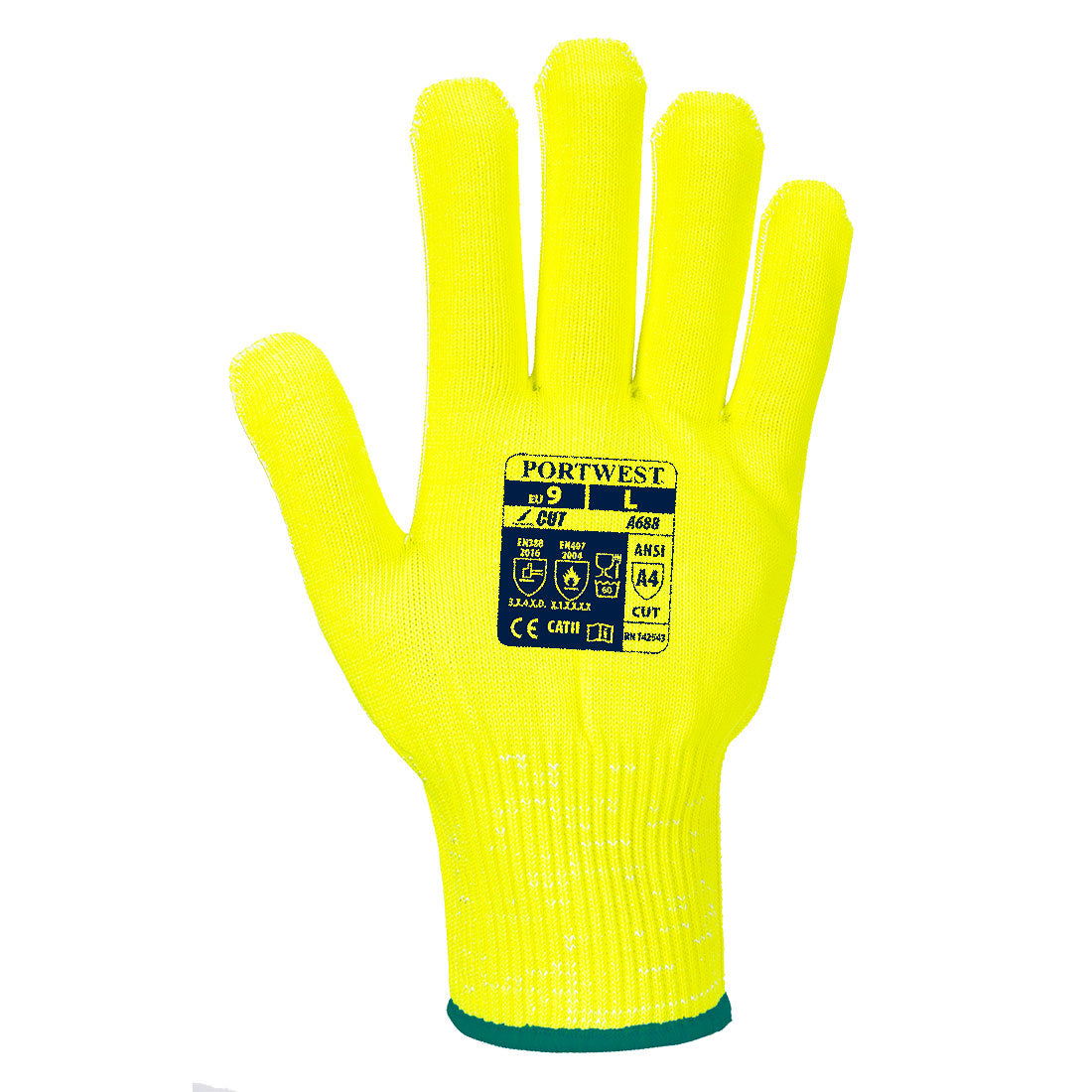 PORTWEST Cut D13 Hi-Vis Liner Glove Yellow - A688