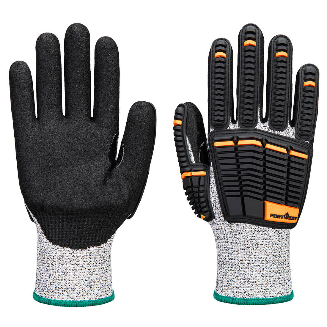 PORTWEST Impact C13 Nitrile Foam Glove Grey/Black - A718