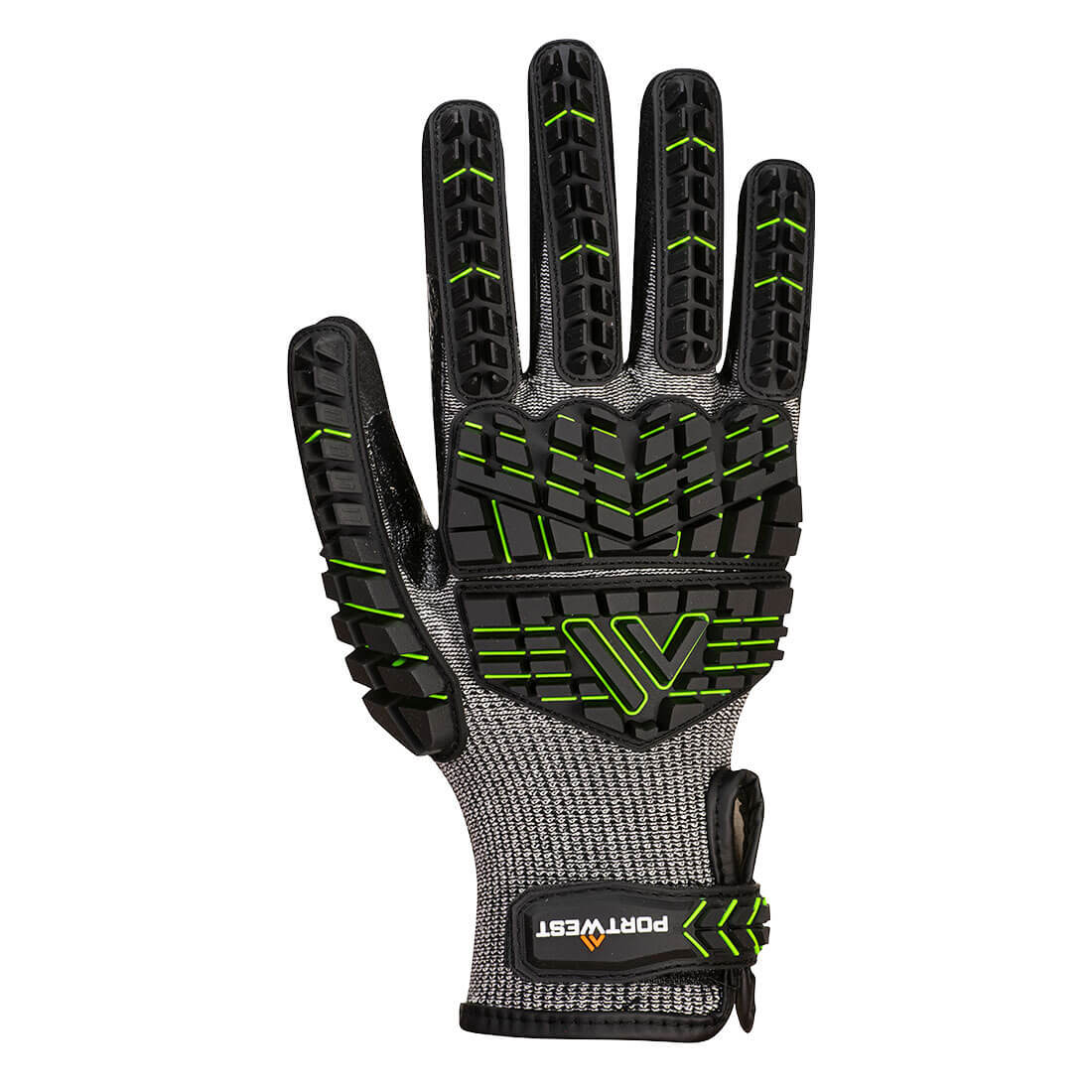 PORTWEST VHR15 Nitrile Foam Impact Glove Black/Green - A755