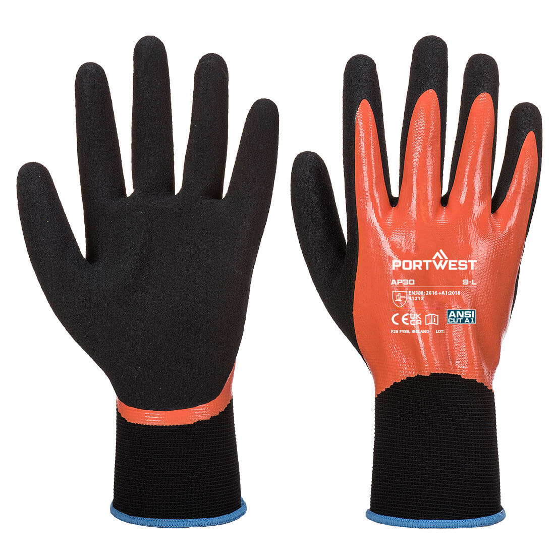 PORTWEST Dermi Pro Glove Orange/Black - AP30