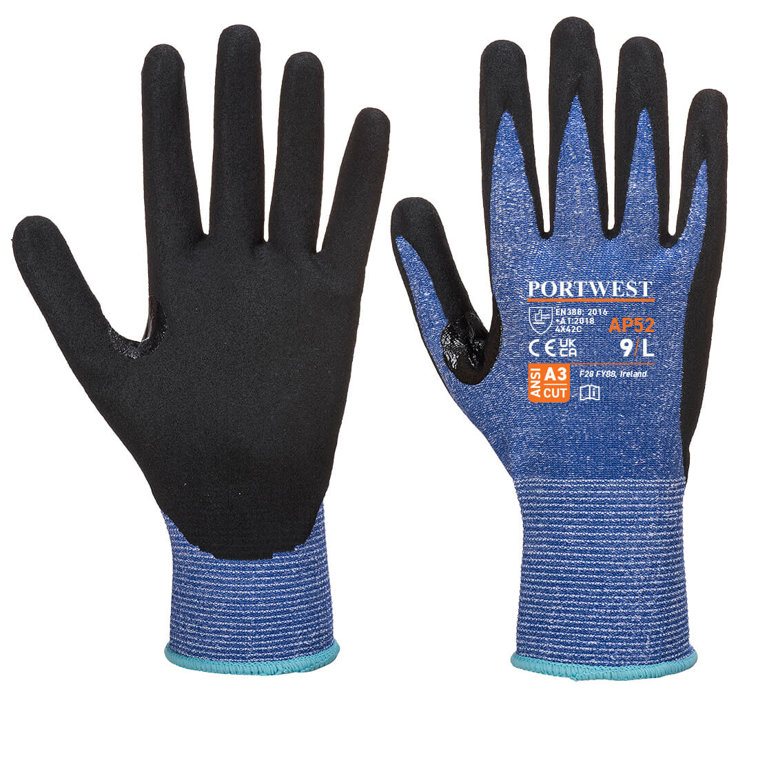 PORTWEST Dexti Cut Ultra Glove Blue/Black - AP52