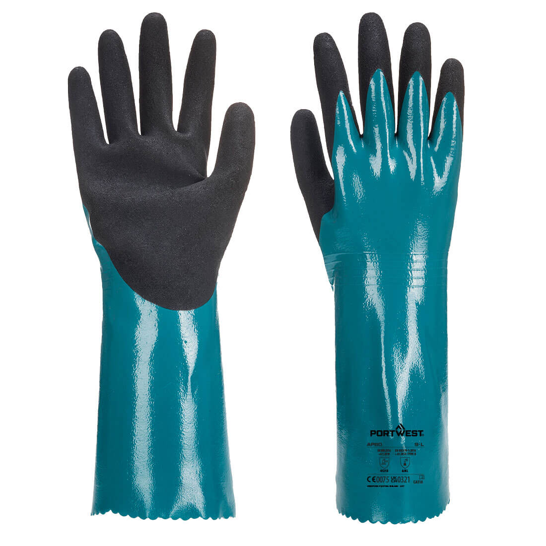 PORTWEST Sandy Grip Lite Gauntlet Blue/Black - AP60