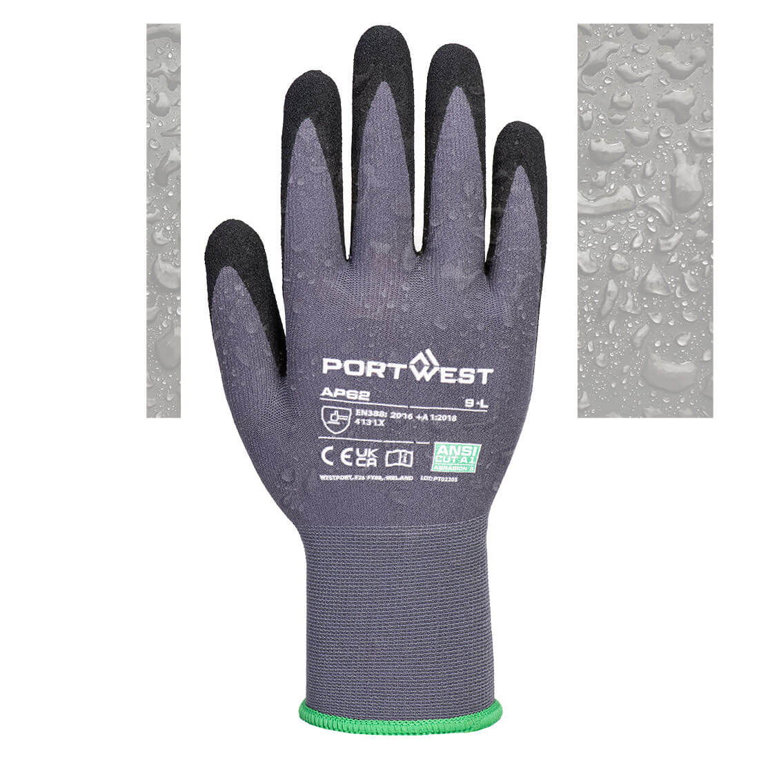 PORTWEST Dermiflex Aqua Glove Grey/Black - AP62