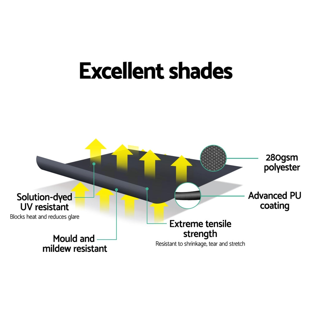 Instahut Window Fixed Pivot Arm Awning Outdoor Blinds Retractable Patio 2.4 X 2.1M