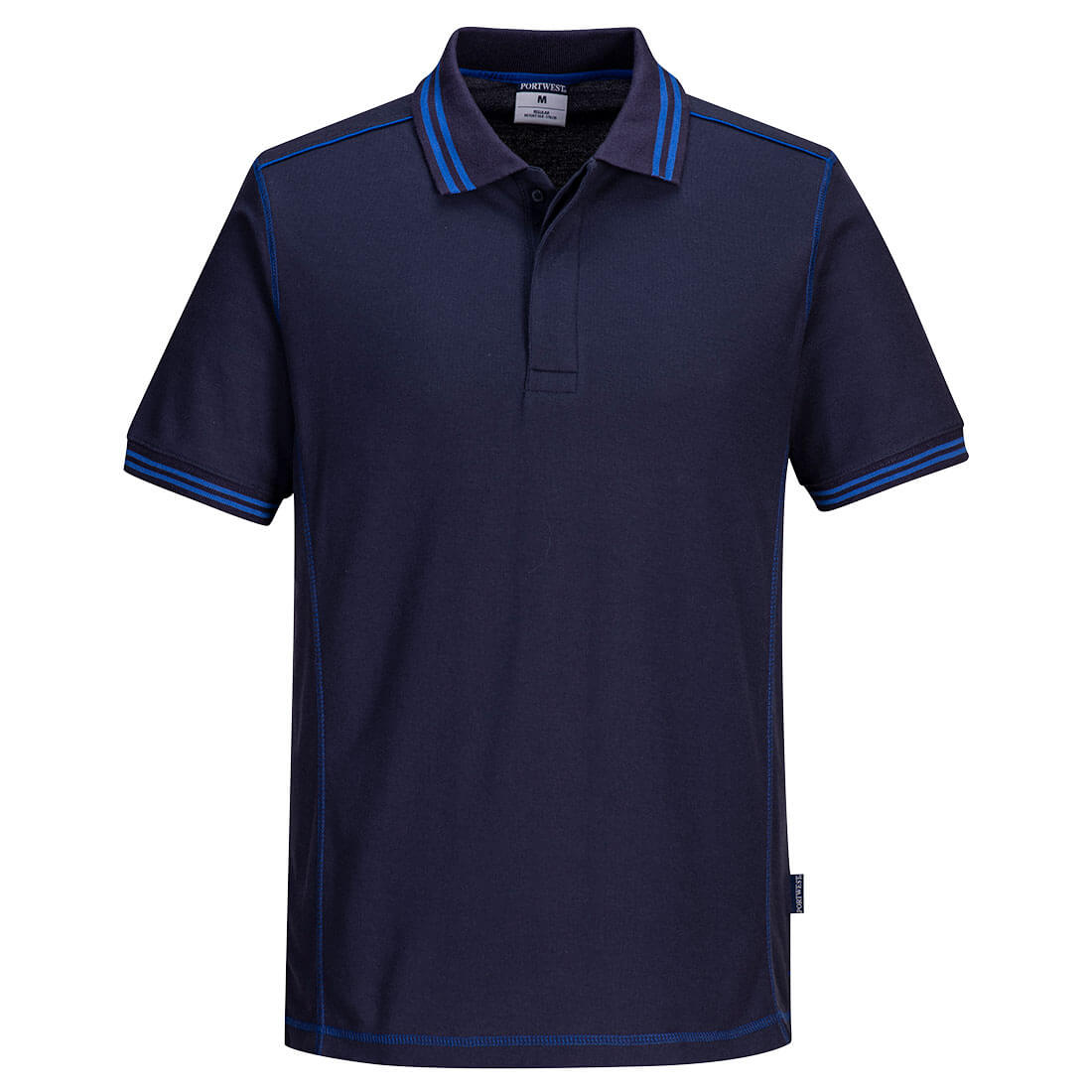 PORTWEST Two Tone Polo Shirt S/S Navy/Royal - B218