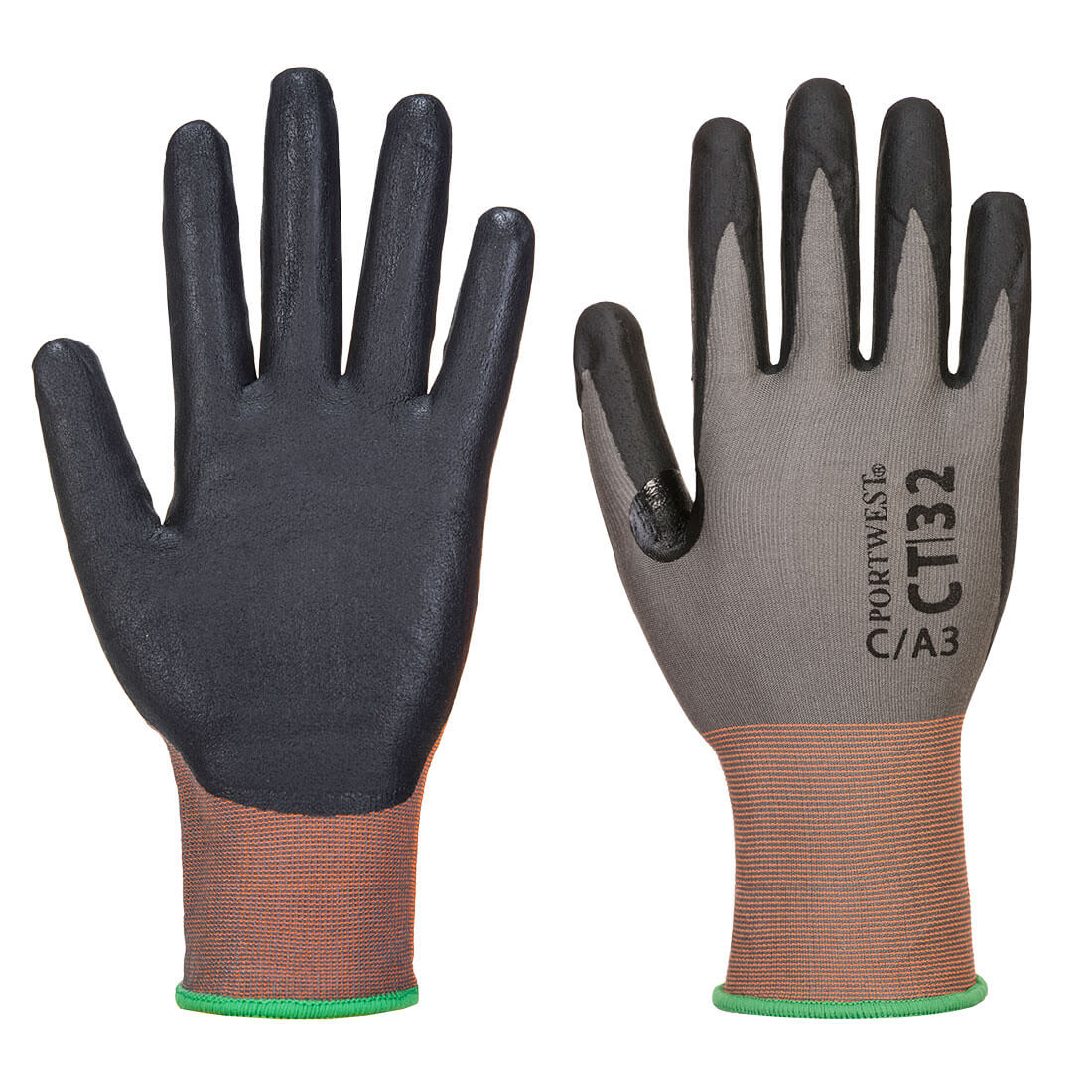 PORTWEST CT Cut C18 Nitrile Glove Grey/Black - CT32