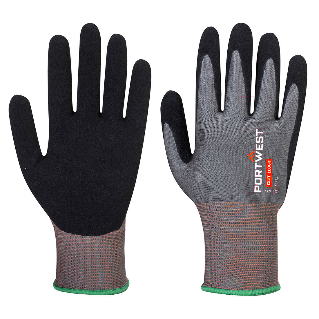 PORTWEST CT Cut D18 Nitrile Glove Grey/Black - CT45