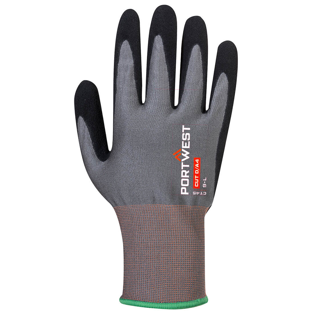 PORTWEST CT Cut D18 Nitrile Glove Grey/Black - CT45