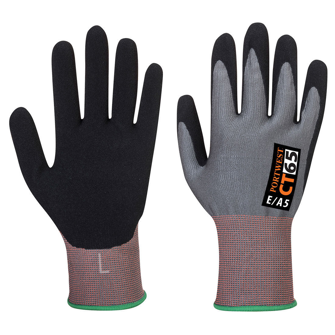 PORTWEST CT Cut E15 Nitrile Glove Grey/Black - CT65