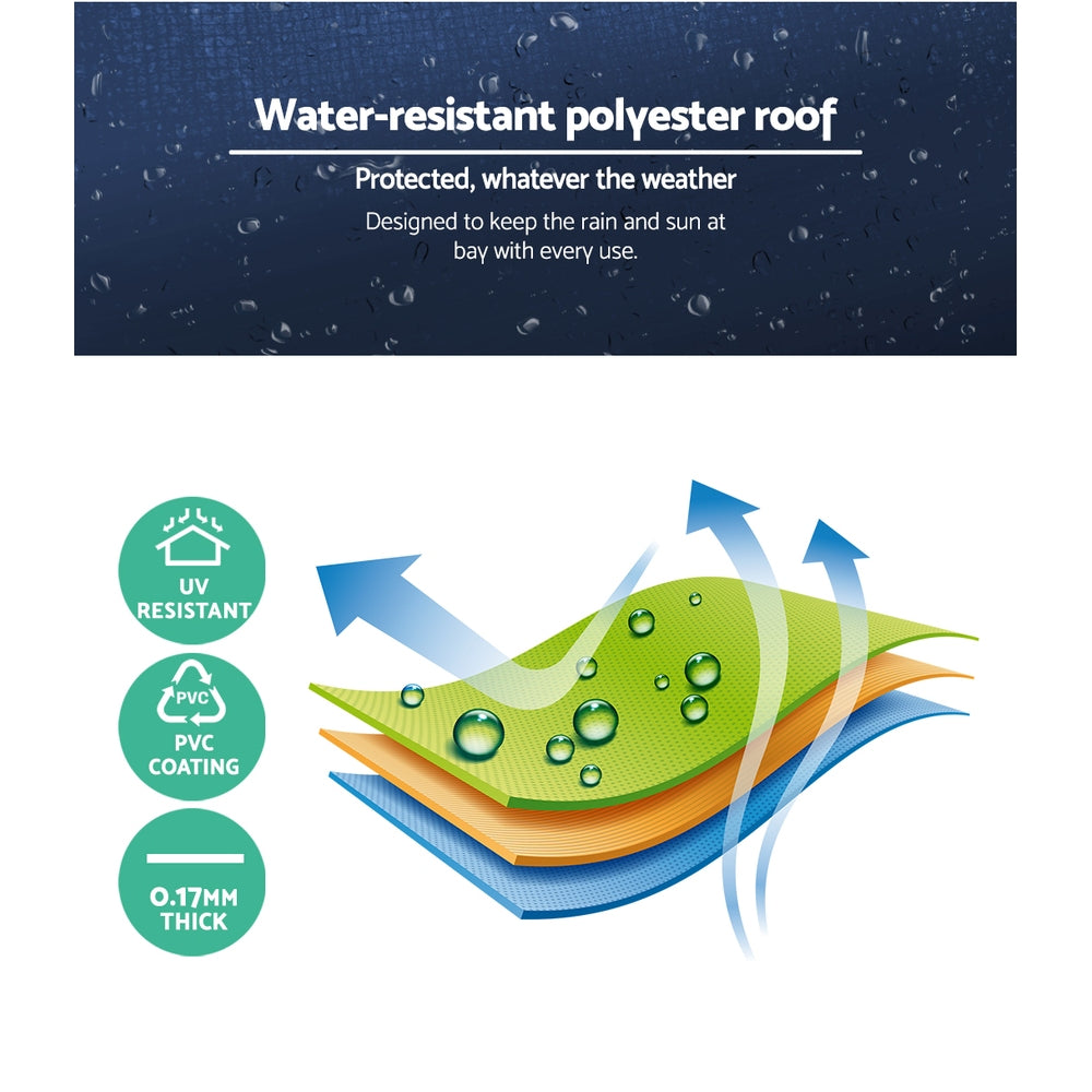 Instahut Gazebo 2x2m Marquee Wedding Party Tent Outdoor Camping Mesh Wall Canopy Shade Gazebos Navy