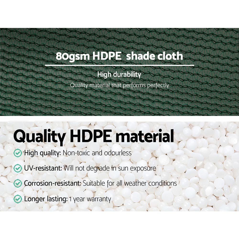 Instahut 30% Shade Cloth 1.83x10m Shadecloth Wide Heavy Duty Green