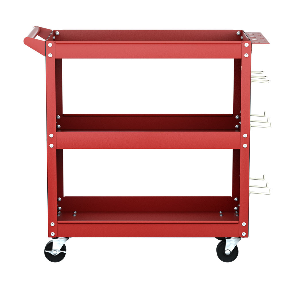 Giantz 3-Tier Tool Cart with Pegboard – Red
