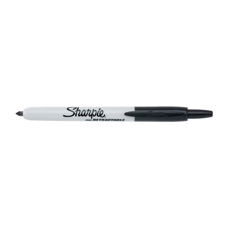 SHARPIE Retractable Fine Point Permanent Marker Black Box of 12