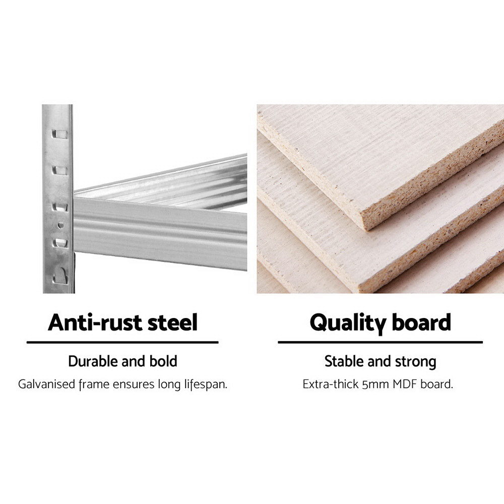 Giantz 1.8M Metal Shelving Unit - Silver