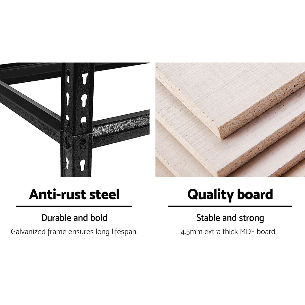 Giantz 1.5M Metal Shelving Unit - Black