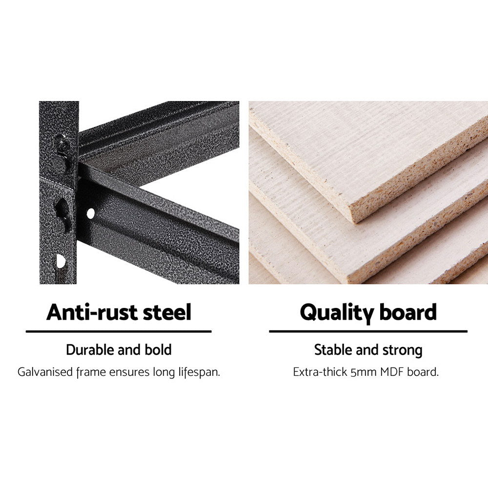 Giantz 1.5m metal shelving, heavy duty shelving, industrial shelving - material images