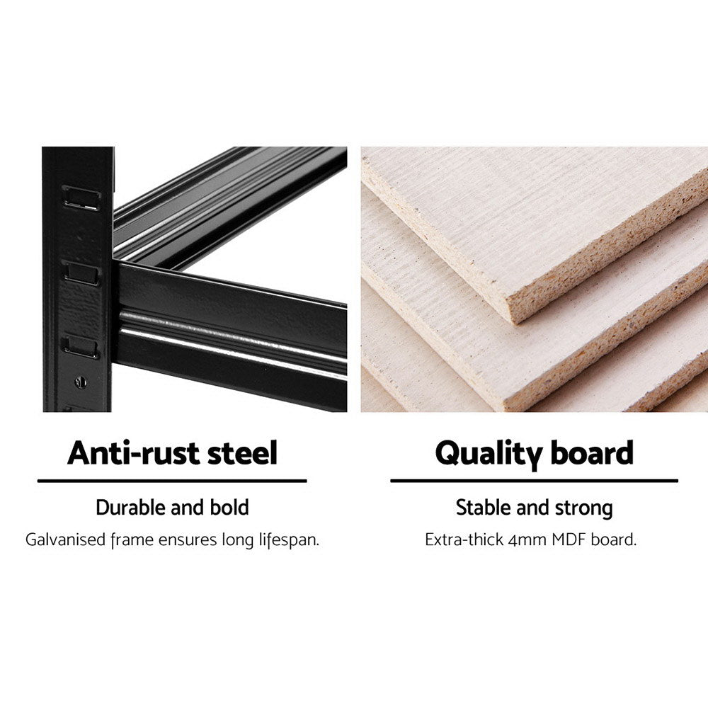 Giantz 1.8M Metal Shelving Unit - Black