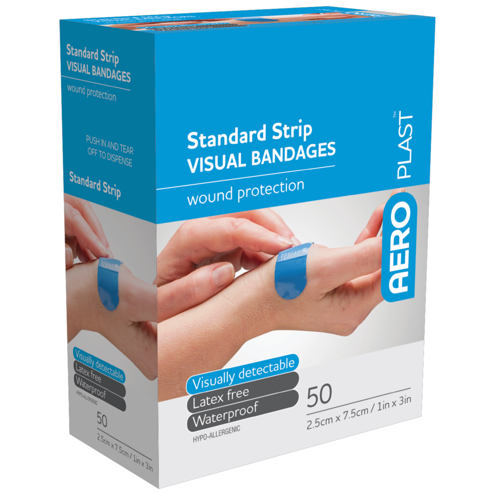 AEROPLAST Premium Visual Strip 7.5 x 2.5cm Box/50 - (Pack of 12)