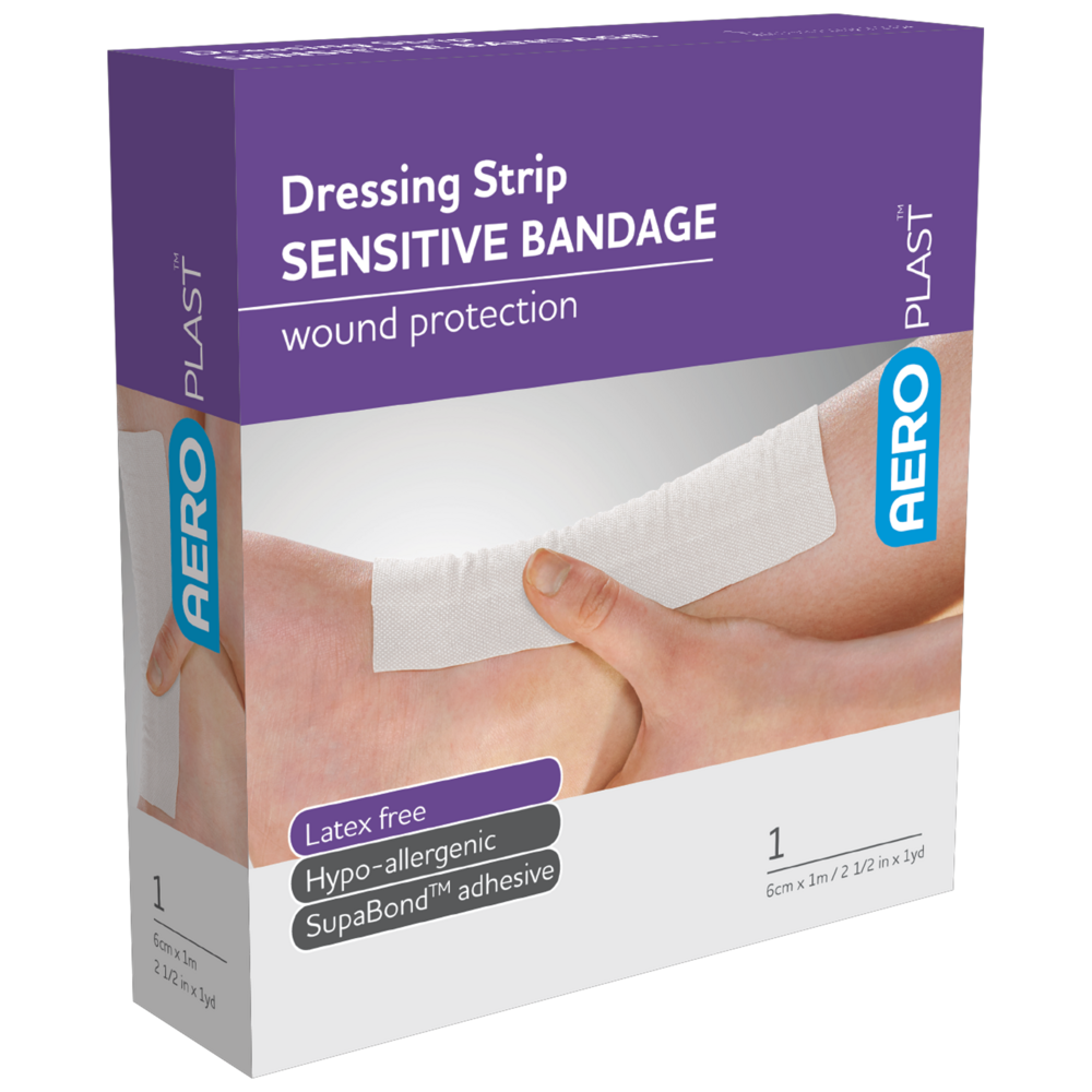 AEROPLAST Sensitive Dressing Strip 6cm x 1M - (Pack of 6)