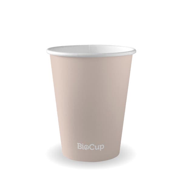 BioPak 390ml / 12oz (90mm) Stone Single Wall BioCup - (Pack of 1000)