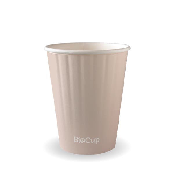 BioPak 390ml / 12oz (90mm) Stone Double Wall Biocup - (Pack of 1000)