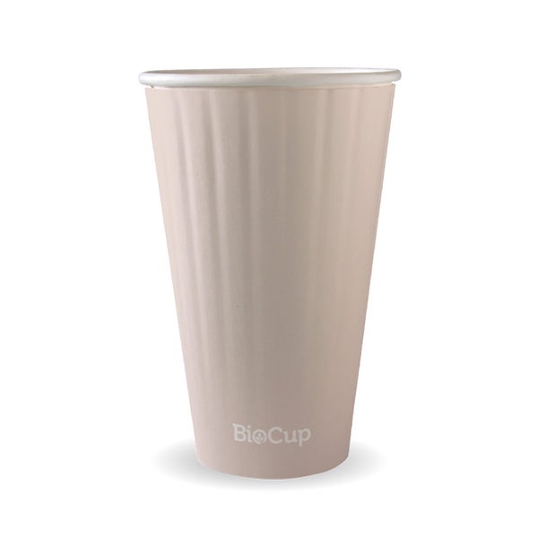 BioPak
460ml / 16oz (90mm) Stone Double Wall Biocup - (Pack of 600)