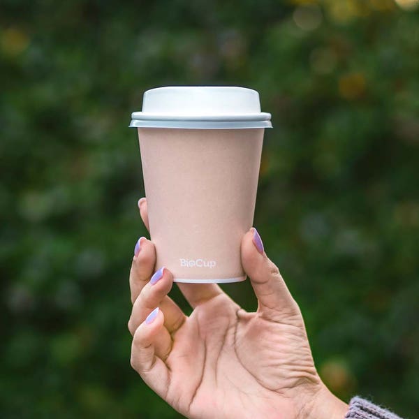 BioPak 280ml / 8oz (80mm) Stone Single Wall BioCup - (Pack of 1000)