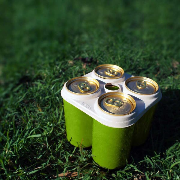 BioPak 4-Pack Plant Fibre Beer Ring Holder - (Pack of 1000)