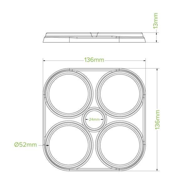 BioPak 4-Pack Plant Fibre Beer Ring Holder - (Pack of 1000)