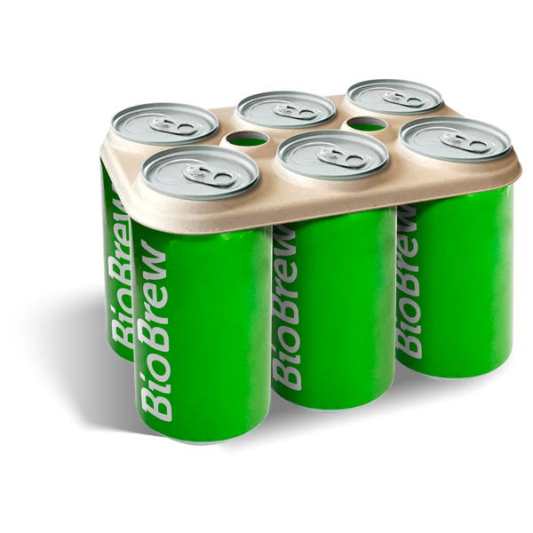 BioPak 6-Pack Plant Fibre Beer Ring Holder - (Pack of 500)