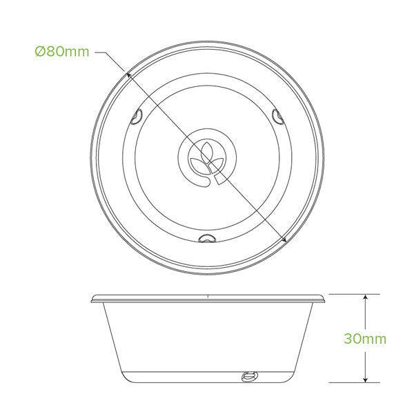 BioPak 90ml Natural Plant Fibre Sauce BioCup - (Pack of 1000)
