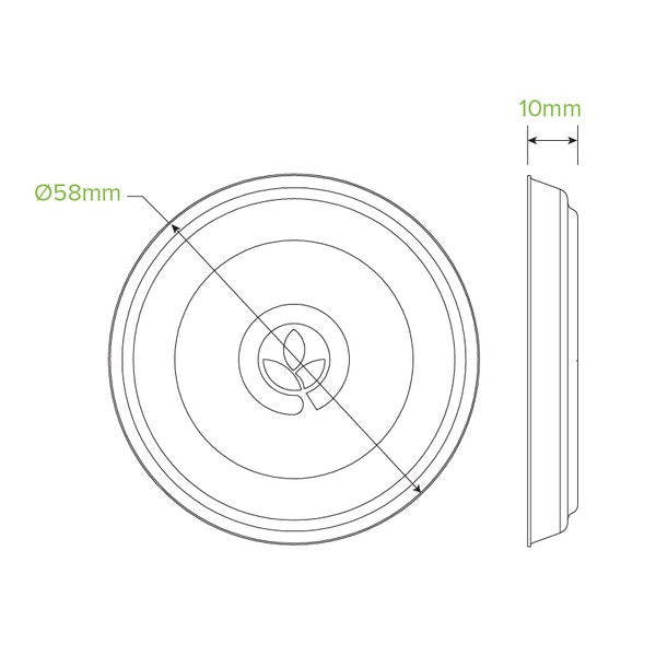BioPak 30ml Natural Plant Fibre Sauce BioCup Lid - (Pack of 1000)