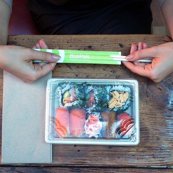 BioPak Large PLA Sushi Tray Lid - (Pack of 600)