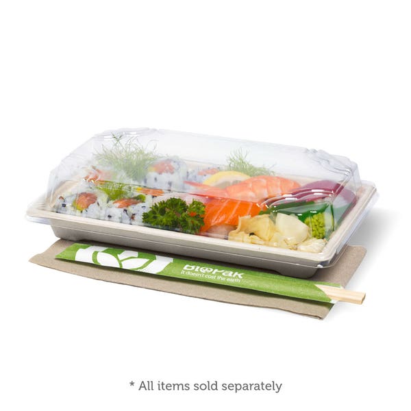 BioPak Large PLA Sushi Tray Lid - (Pack of 600)