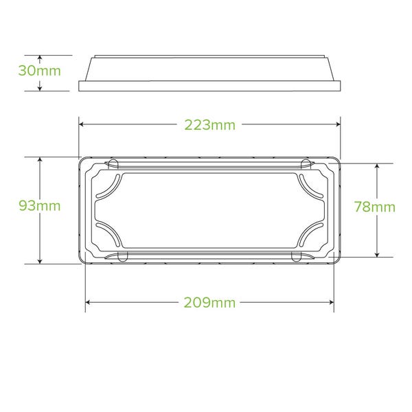 BioPak Long PLA Sushi Tray Lid - (Pack of 600)