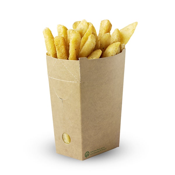 BioPak Unlined Small Enclosed BioBoard Chip Box - (Pack of 800)