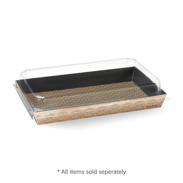 BioPak Large BioBoard Sushi Tray - (Pack of 300)