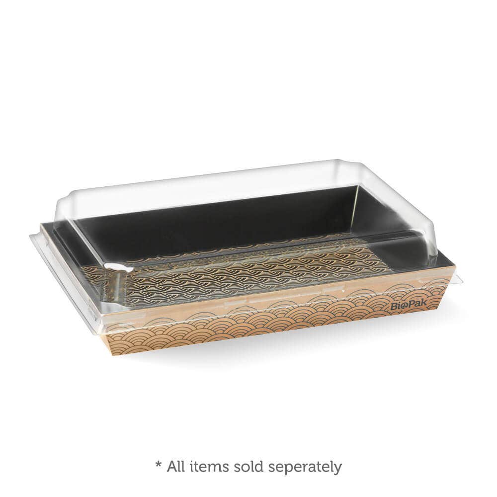 BioPak Medium BioBoard Sushi Tray - (Pack of 300)