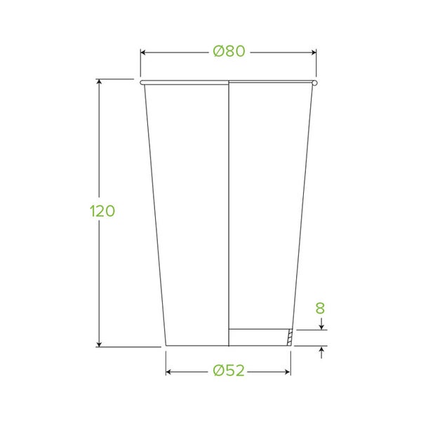 BioPak 350ml / 12oz (80mm) Art Series Single Wall BioCup - (Pack of 1000)