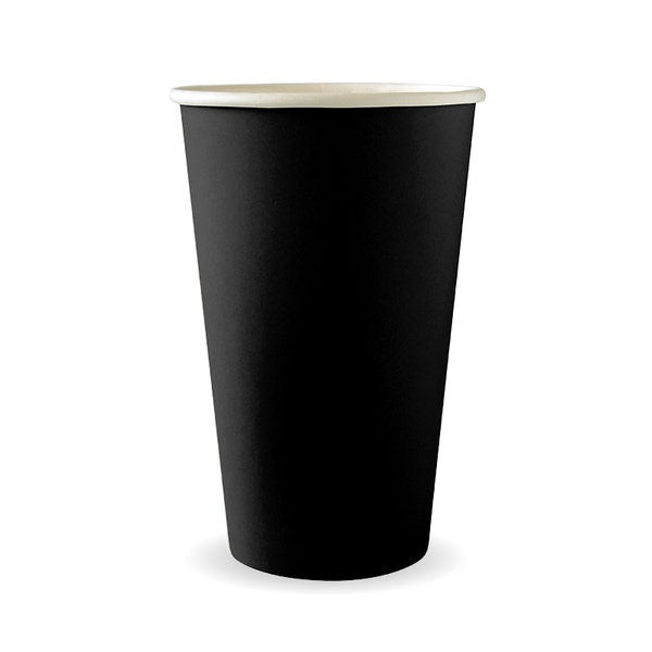 BioPak 510ml / 16oz (90mm) Black Single Wall BioCup - (Pack of 1000)
