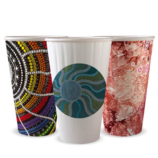 BioPak
460ml / 16oz (90mm) Indigenous Art Series Double Wall BioCup - (Pack of 600)