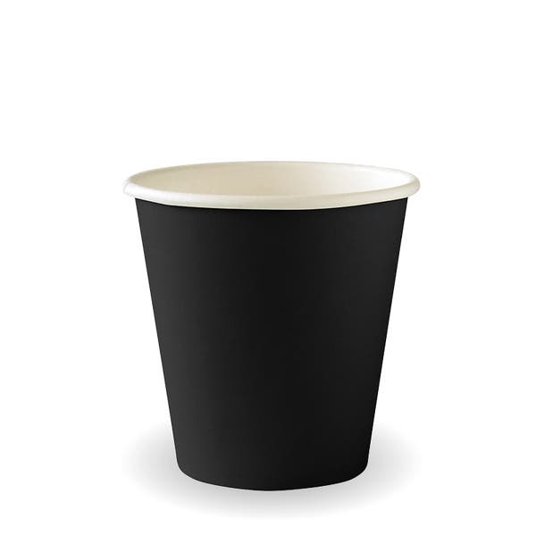 BioPak 230ml / 6oz (80mm) Black Single Wall BioCup - (Pack of 1000)